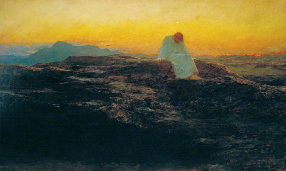 Tentation dans le désert - Briton Rivière