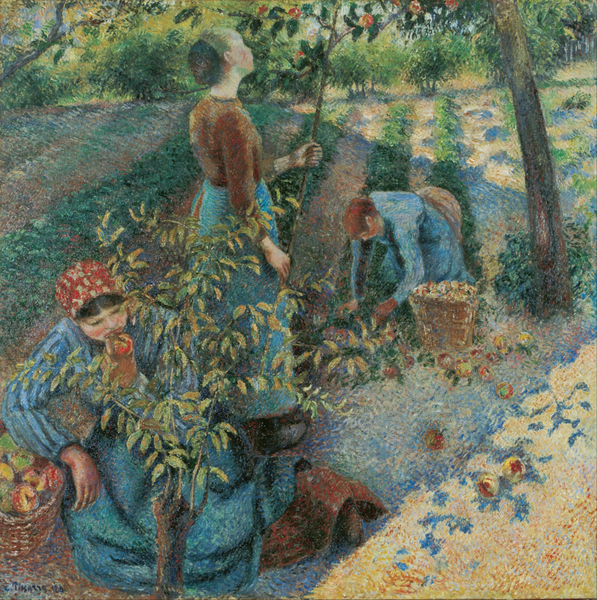 Reproduction du tableau « Cueillette de pommes - Camille Pissarro » par Alpha Reproduction en peinture à l’huile