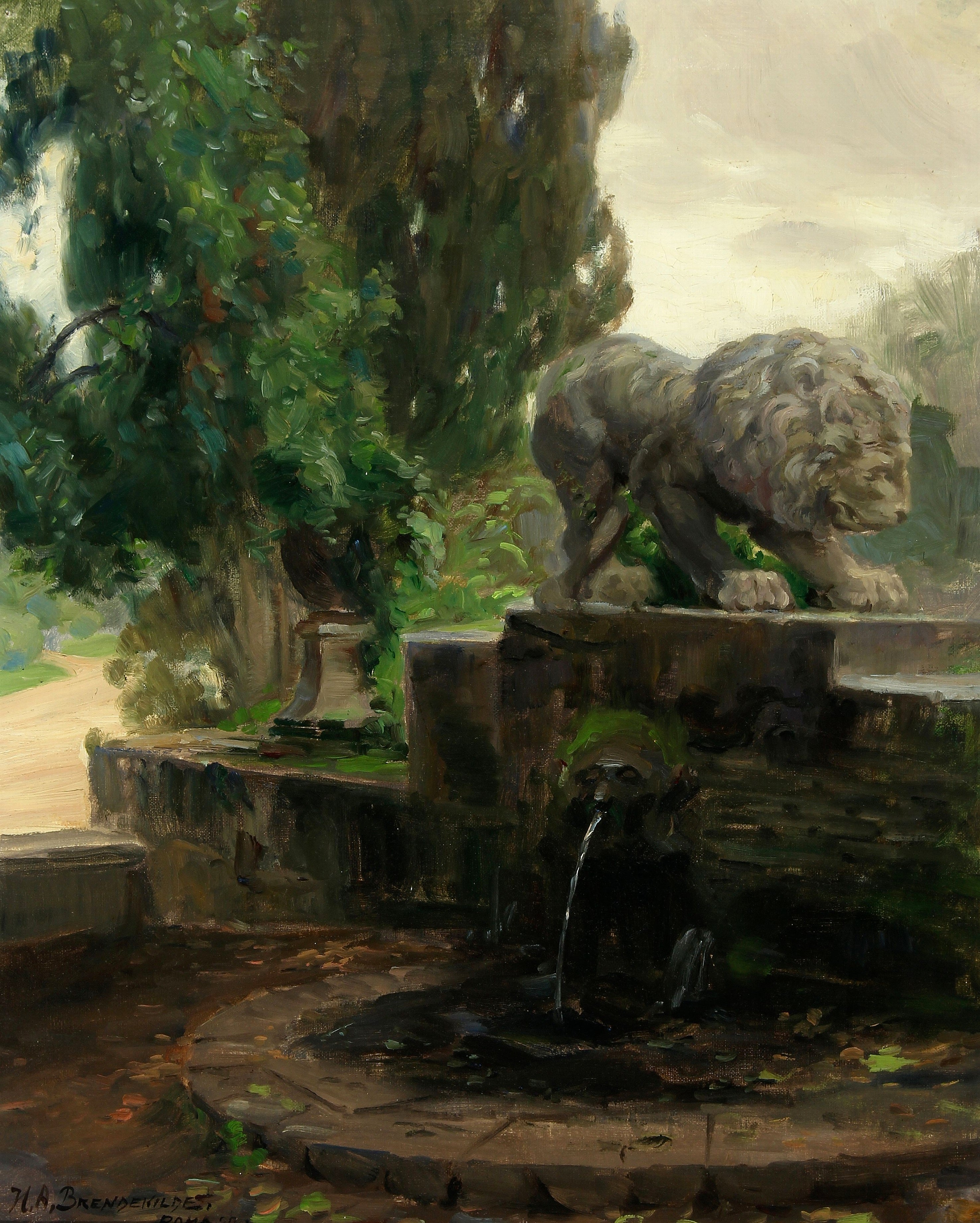 Une fontaine à Rome - H. A. Brendekilde