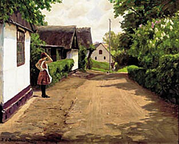Vue de Gundsømagle un jour d'été. - H. A. Brendekilde
