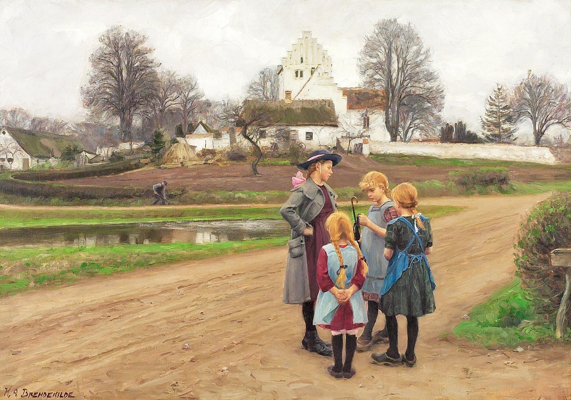 Depuis une route à Hjembæk. - H. A. Brendekilde
