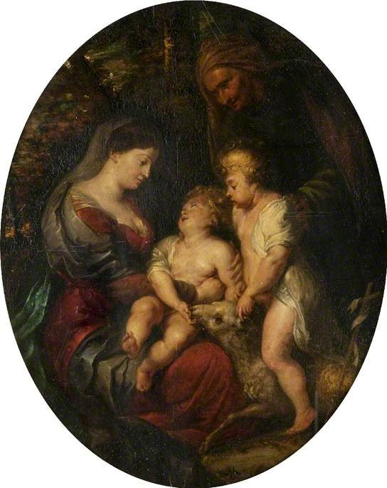Jomfruen med barnet sammen med hellige Elisabeth og Johannes - Peter Paul Rubens