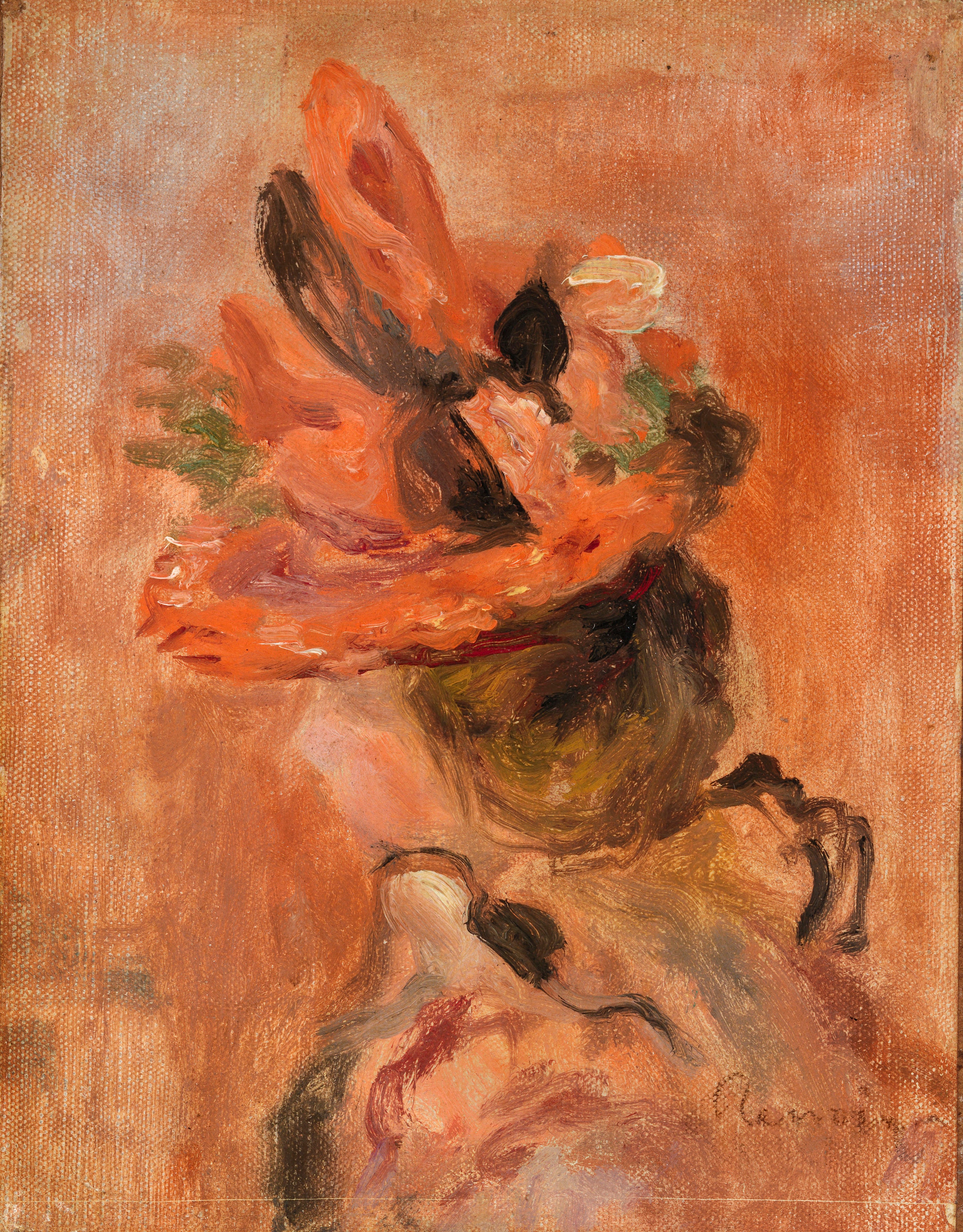 Reproduction du tableau « Tête de femme au chapeau rouge - Pierre-Auguste Renoir » par Alpha Reproduction en peinture à l’huile