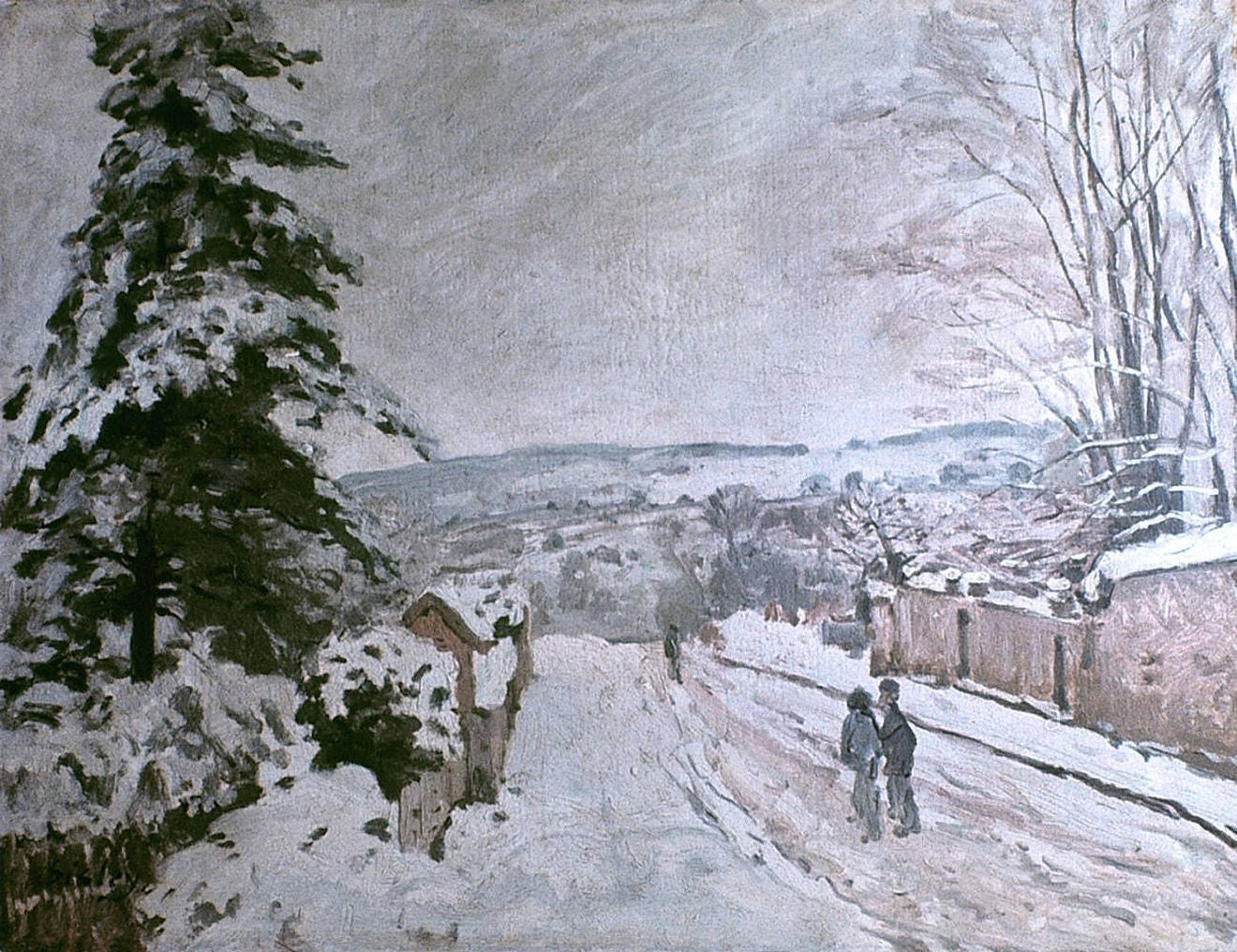 Reproduction du tableau « Rue du Cœur Volant à Louveciennes - Alfred Sisley » par Alpha Reproduction en peinture à l’huile