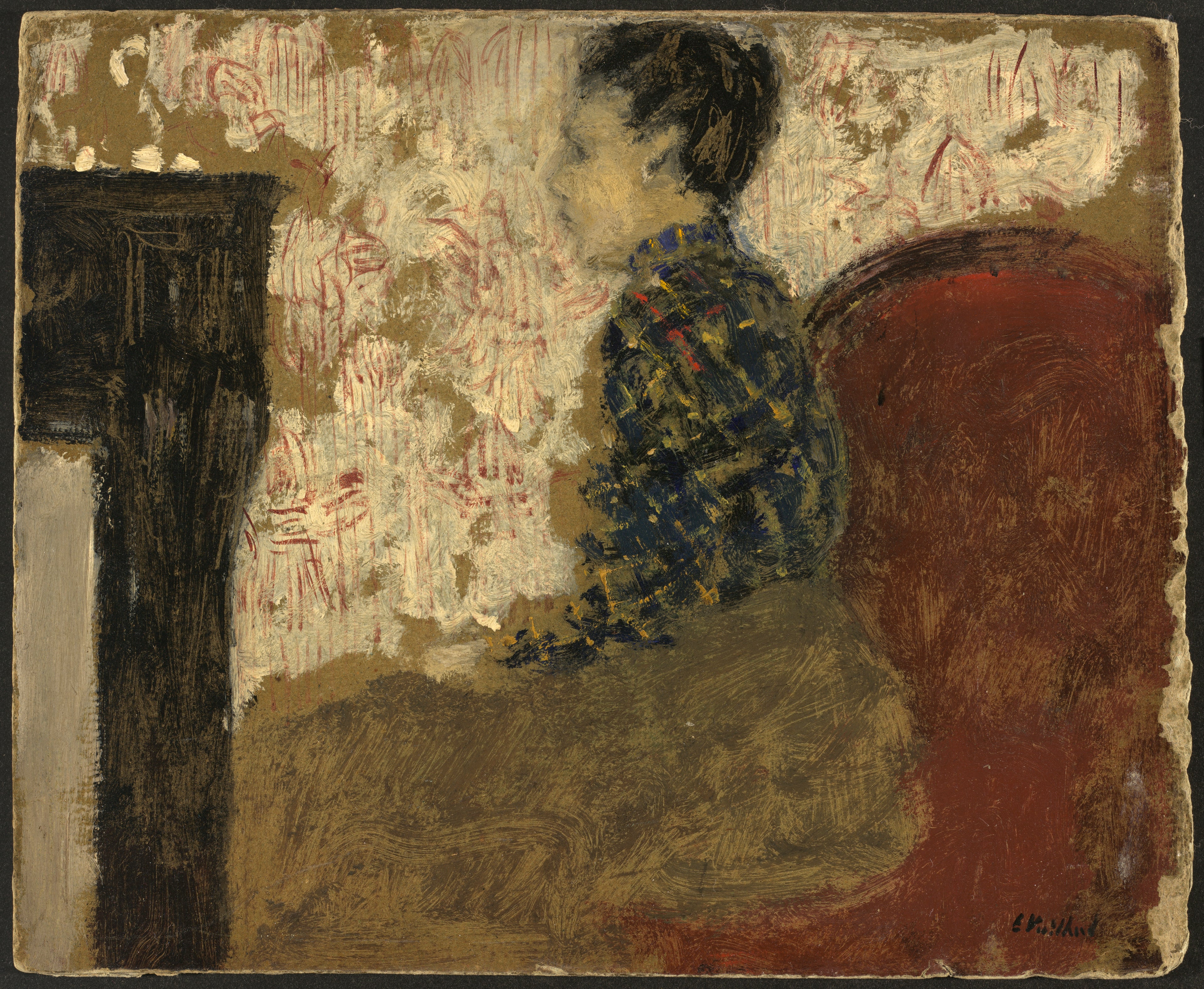 Femme assise au coin du feu - Édouard Vuillard