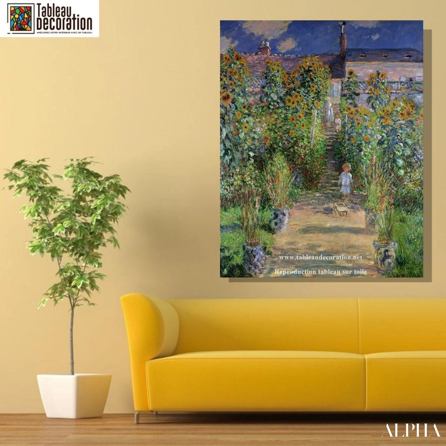 Le Jardin de Monet à Vétheuil - Claude Monet - Reproductions de tableaux et peintures haut de gamme