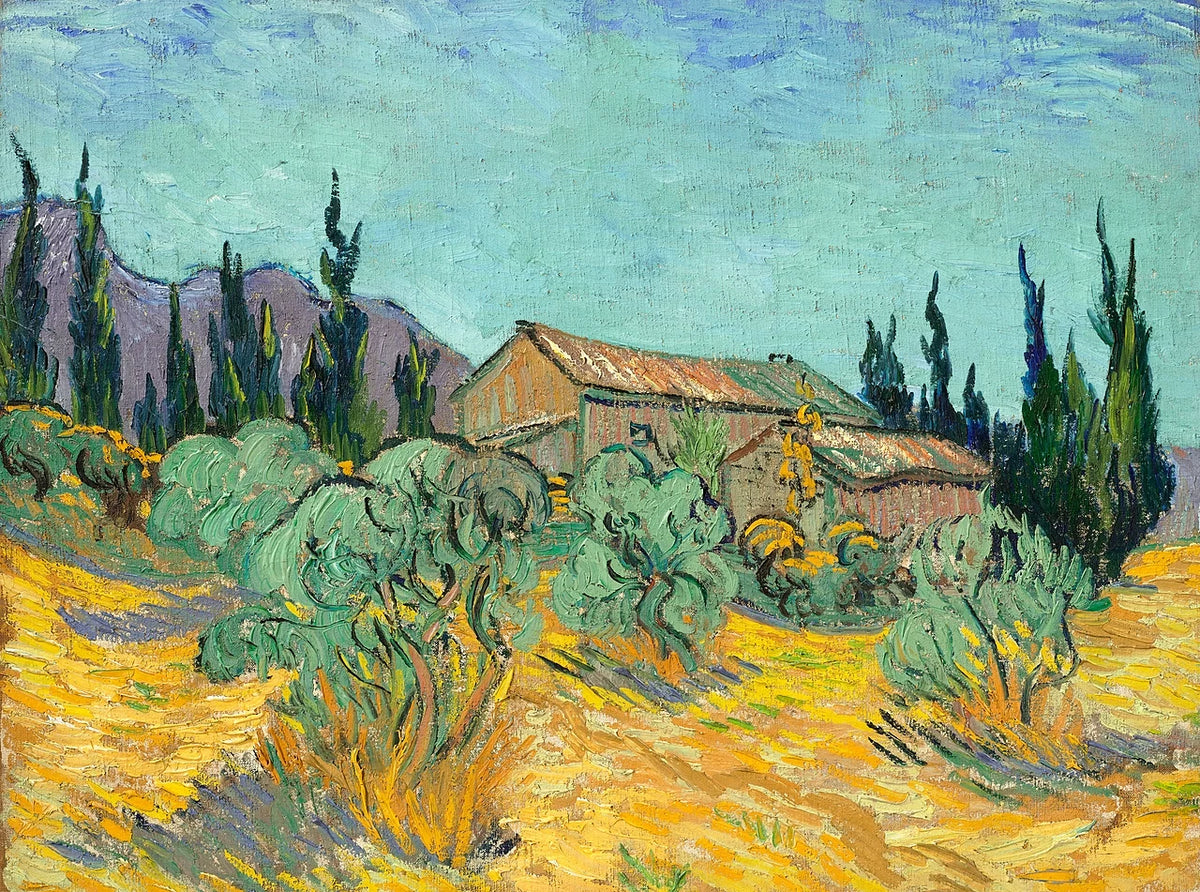 Vincent van Gogh   Cabanes de bois parmi les oliviers et cyprés (F 623)