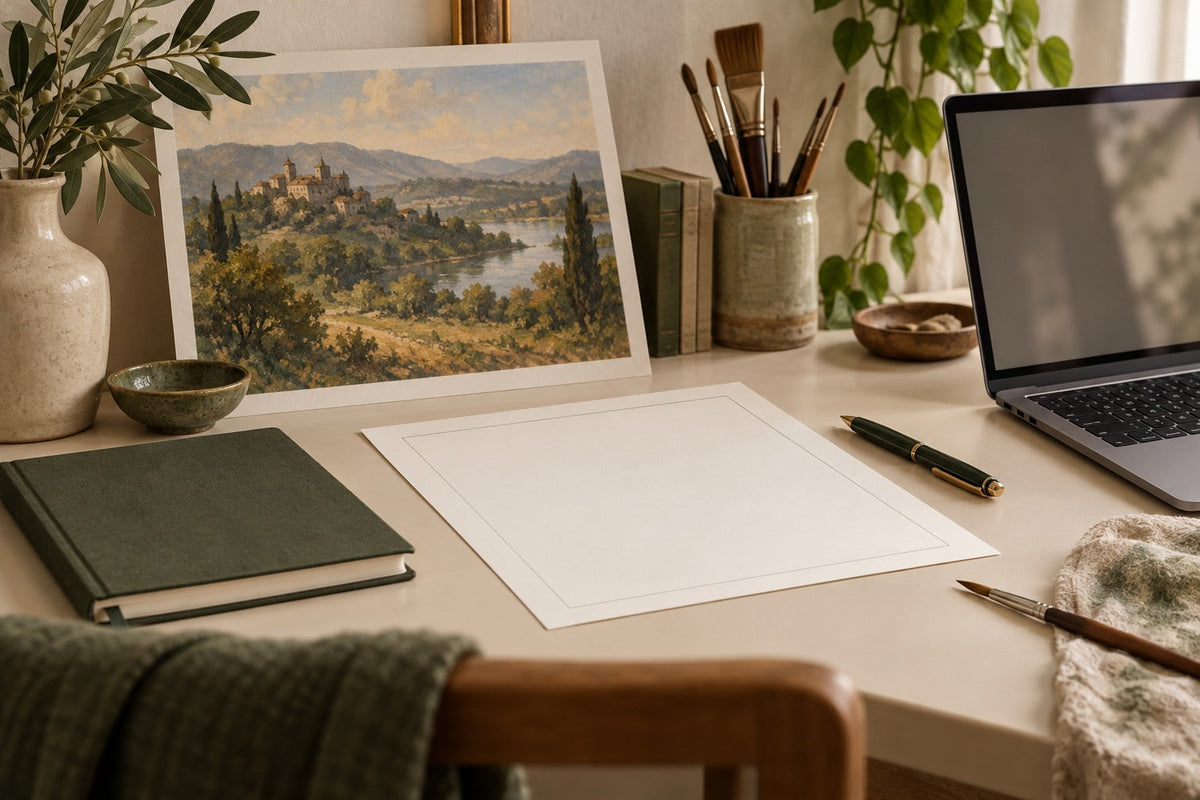 Illustration IA d’un dossier de commande dans un atelier imaginaire