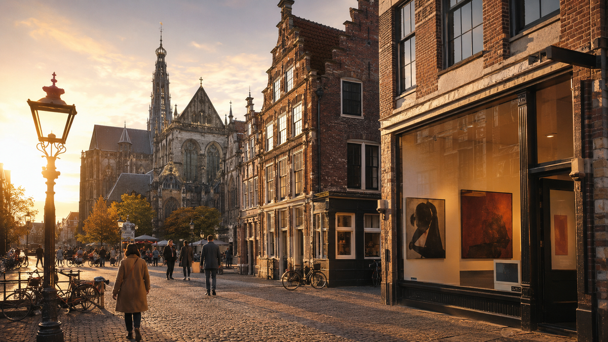 Galeries d’art à Haarlem, illustration éditoriale
