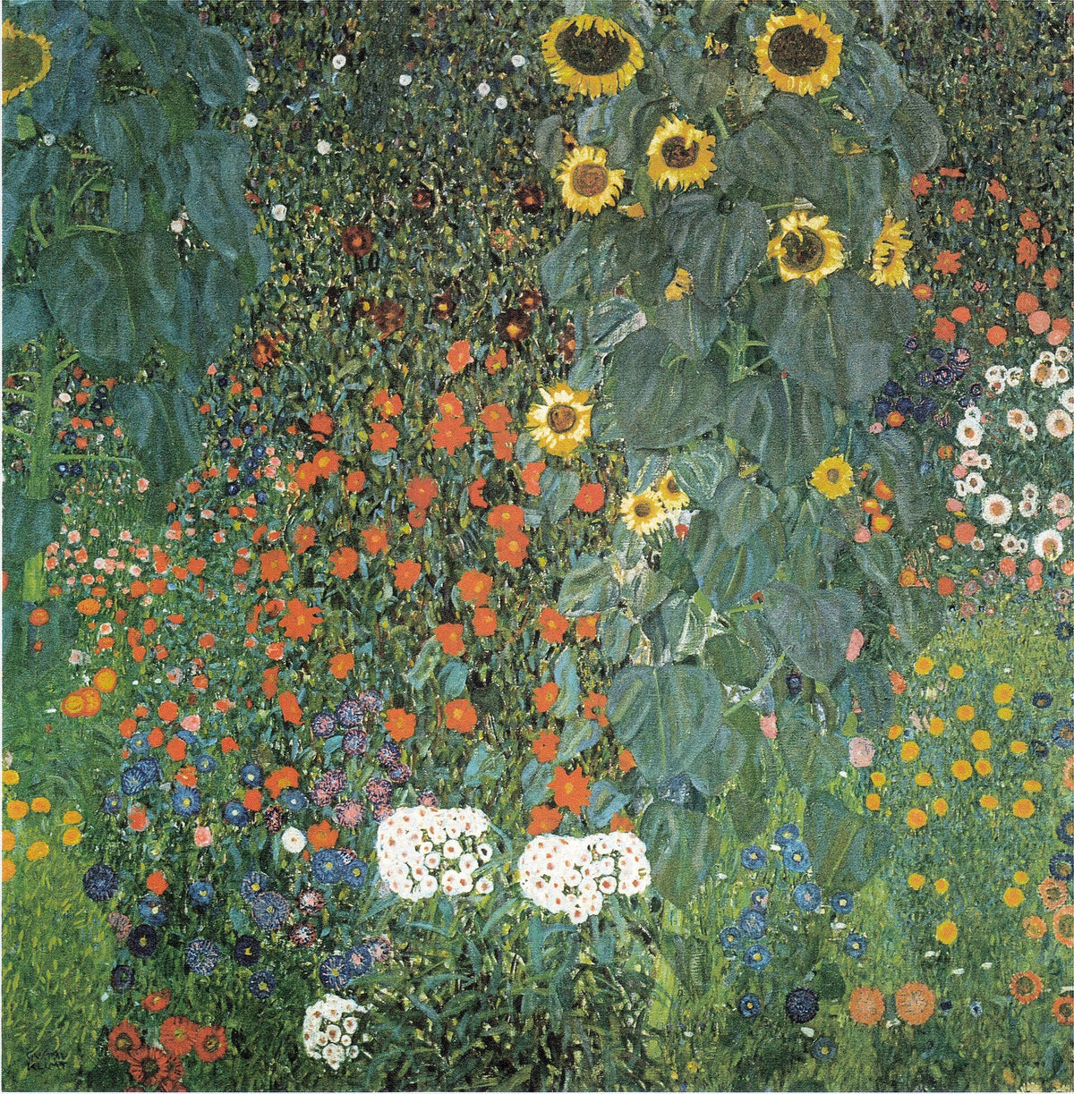 Jardin de campagne aux tournesols peint par Gustav Klimt