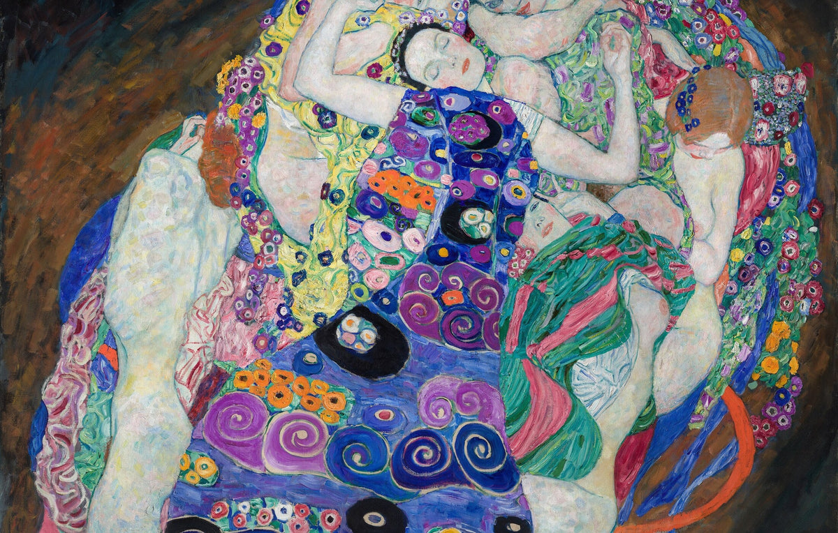 Détail multicolore de La Vierge de Gustav Klimt, 1913