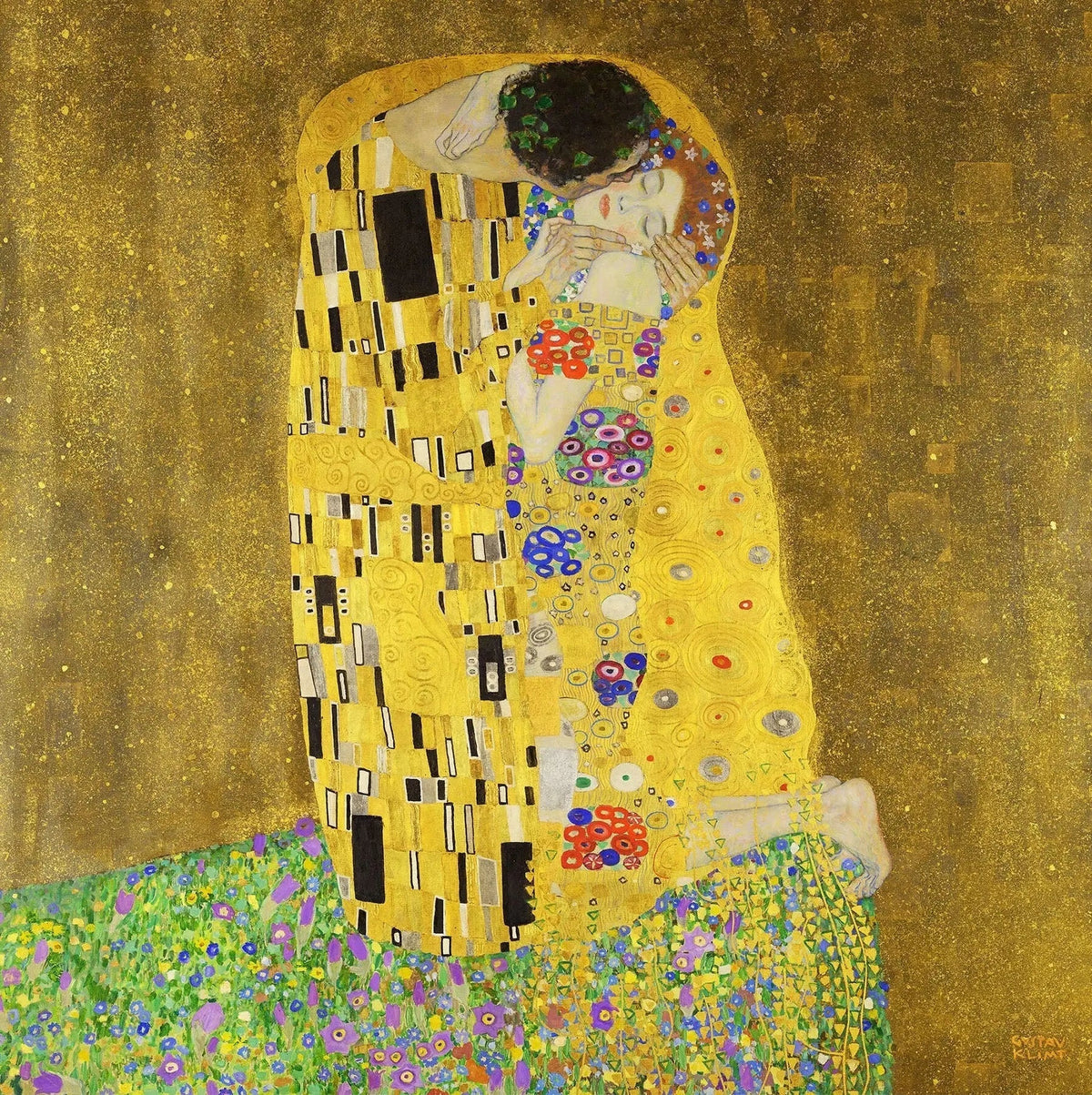 Reproduction du Baiser de Gustav Klimt peinte à la main à l’huile