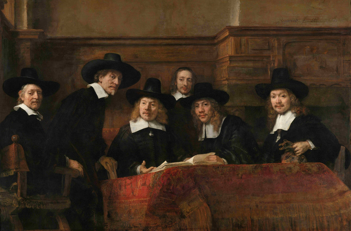 Rembrandt, Les Syndics de la guilde des drapiers, œuvre annoncée dans l’exposition Hals–Rembrandt