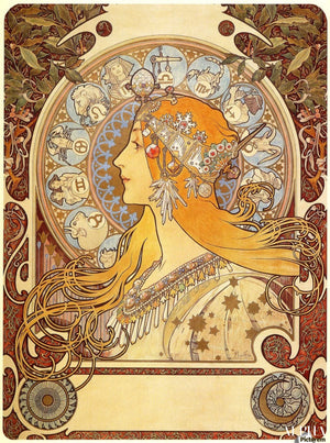150 Berømte Malerier af Alphonse Mucha