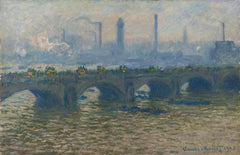 Waterloo-broen, overskyet vejr - Claude Monet
