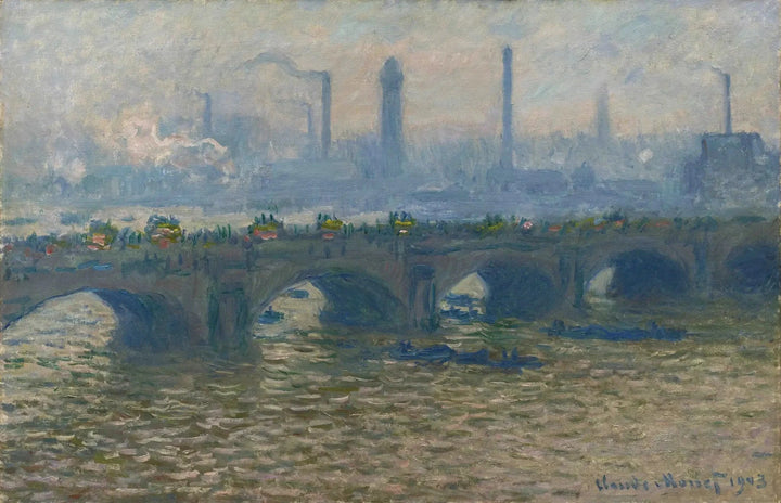 Waterloo-broen, overskyet vejr - Claude Monet