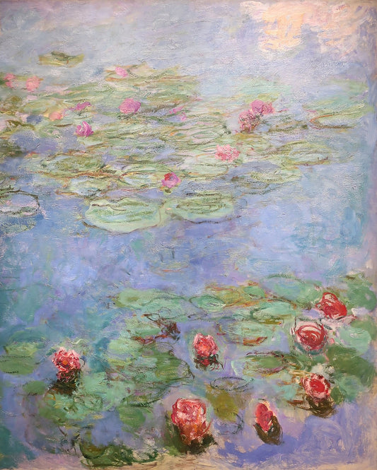 🌺 Nymphéas – Røde blomster i fuld blomst, Claude Monet