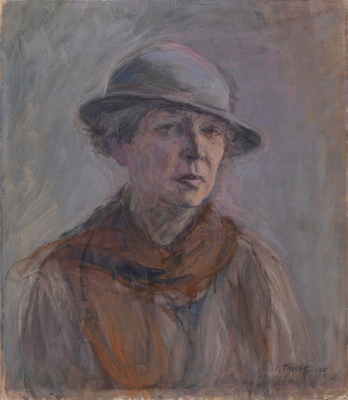 Selvportræt med hat - Ellen Thesleff
