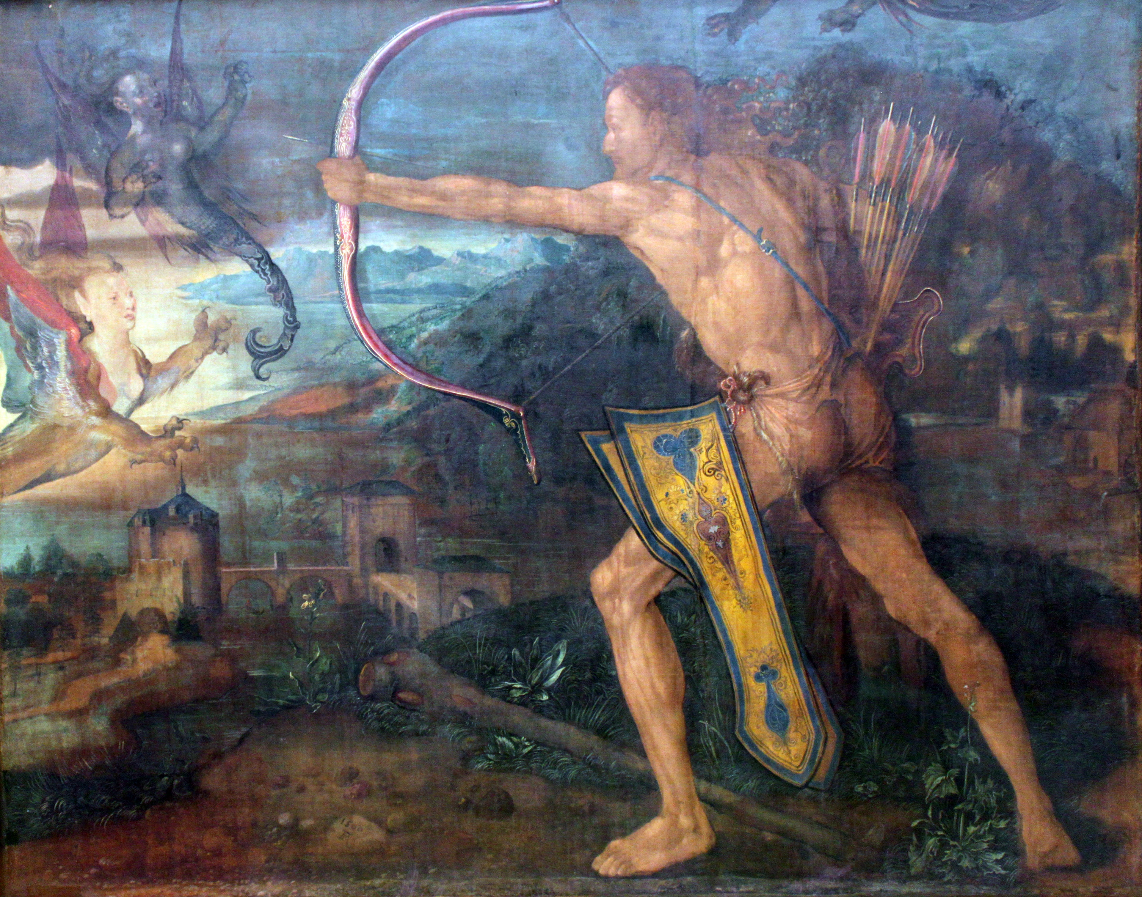 Herkules dræber fuglene ved Stymphalos-søen - Albrecht Dürer