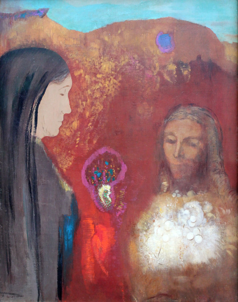 Kristus og den samaritiske kvinde (Den hvide blomsterbuket) - Odilon Redon