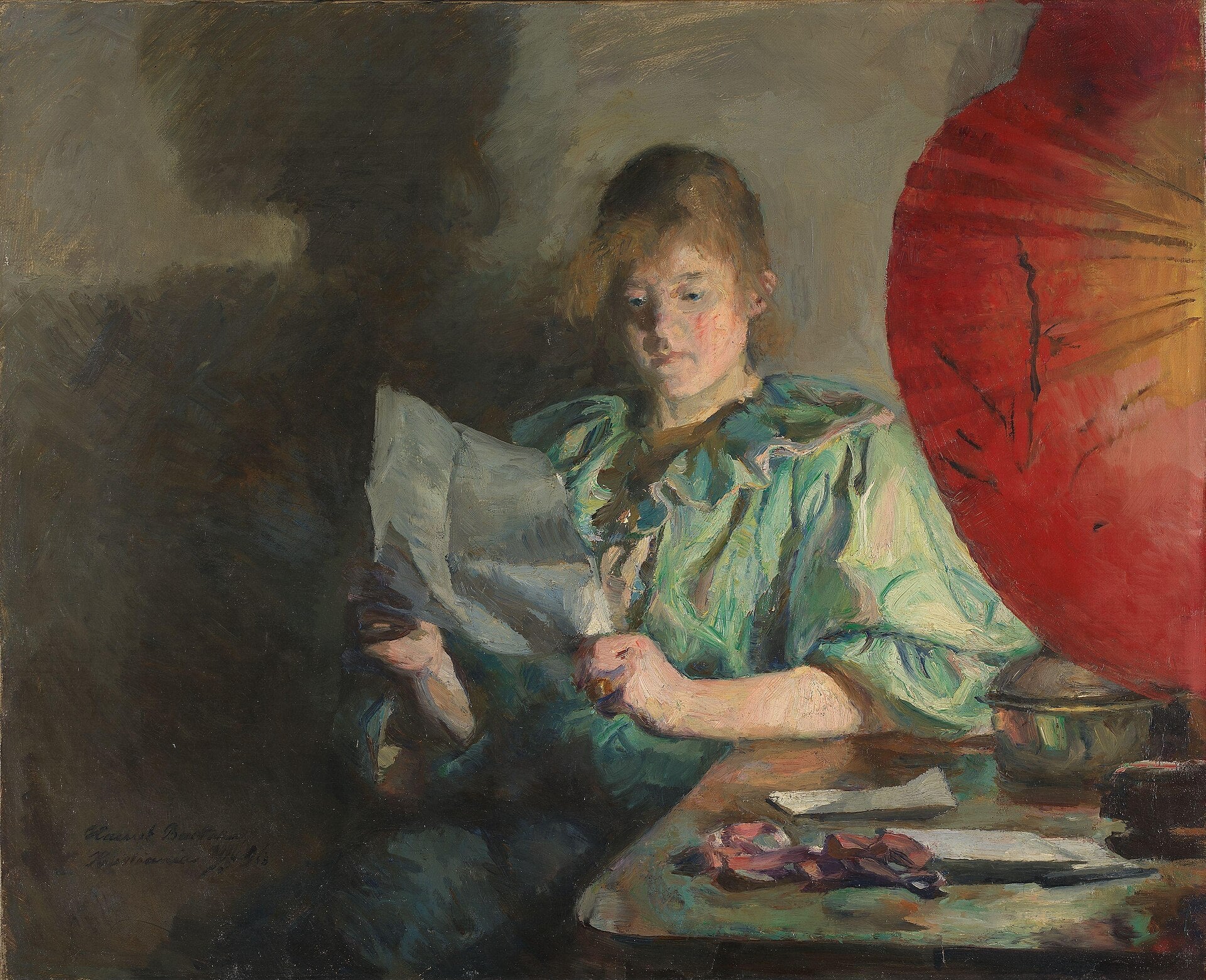 Intérieur du soir, Harriet Backer, 1890, peinture à l’huile