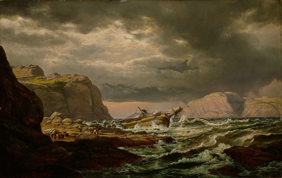 Naufrage sur la côte de Norvège, Johan Christian Dahl, 1832, peinture à l’huile