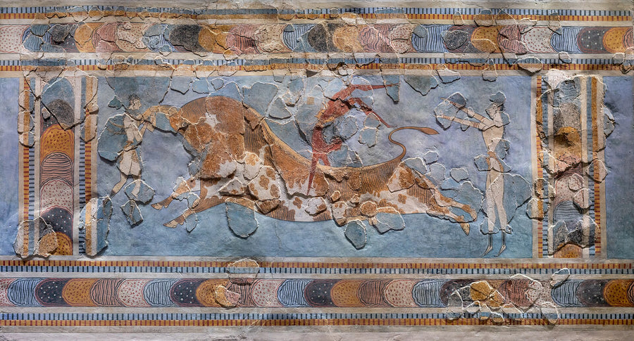 La Tauromachie du palais de Cnossos — Artiste minoen anonyme, peinture murale
