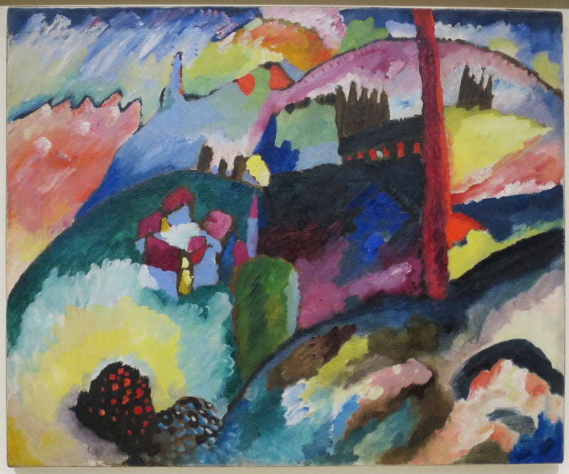 Landskab med fabriks skorsten - Vassily Kandinsky