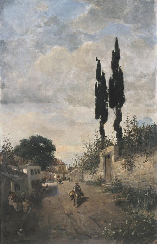 Village du Pélion, Konstantinos Volanakis, ca 1886-1890, Oil on canvas