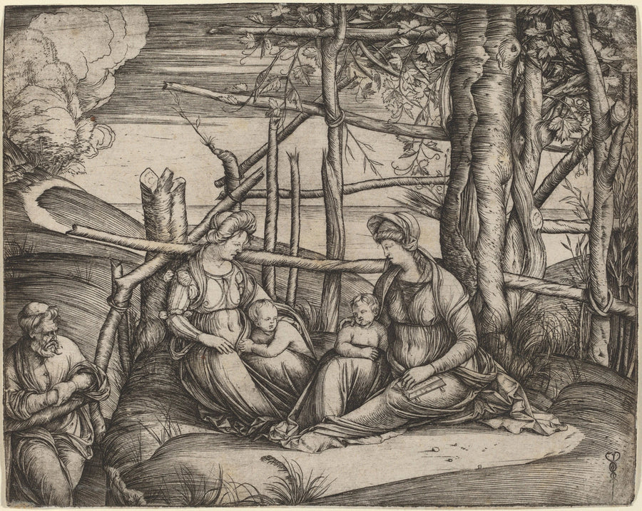 La Sainte Famille avec sainte Élisabeth et l'enfant saint Jean-Baptiste - Raphaël Sanzio