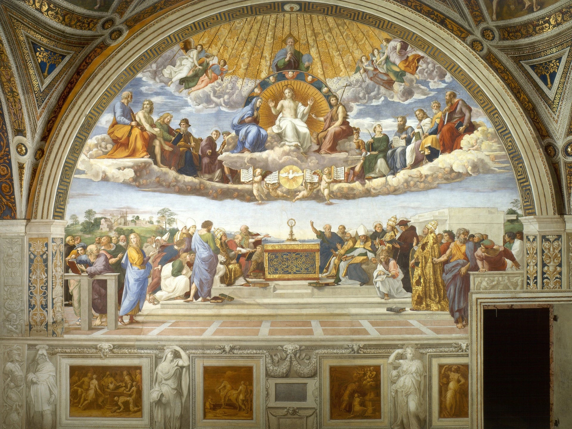 La Dispute du Saint-Sacrement - Raphaël Sanzio image 2 reproduction réalisée par Alpha Reproduction