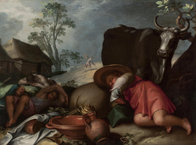 Paysage avec bergers et Satan semant de l'ivraie - Abraham Bloemaert