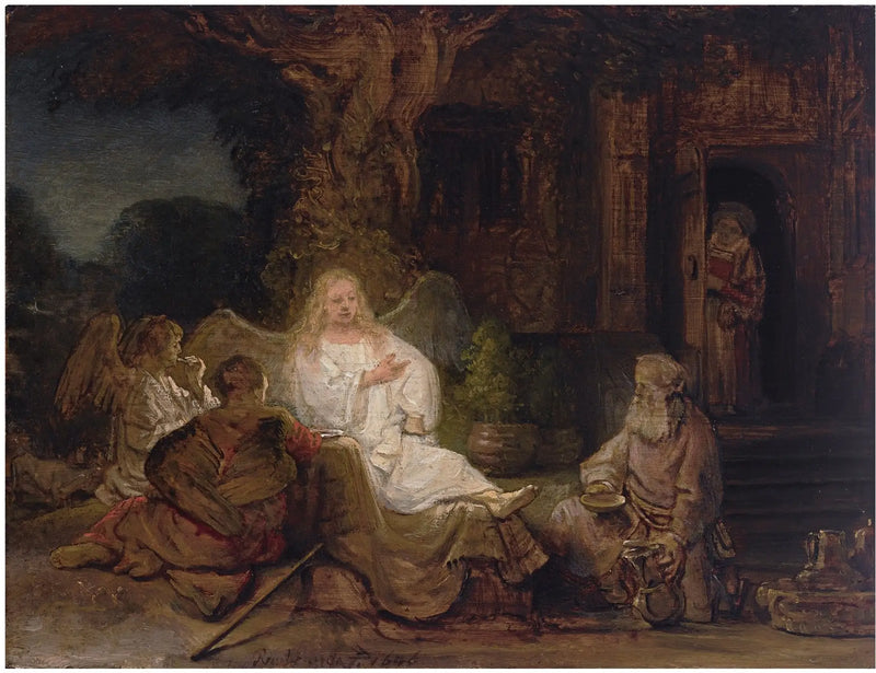 Abraham og de tre engle - Rembrandt