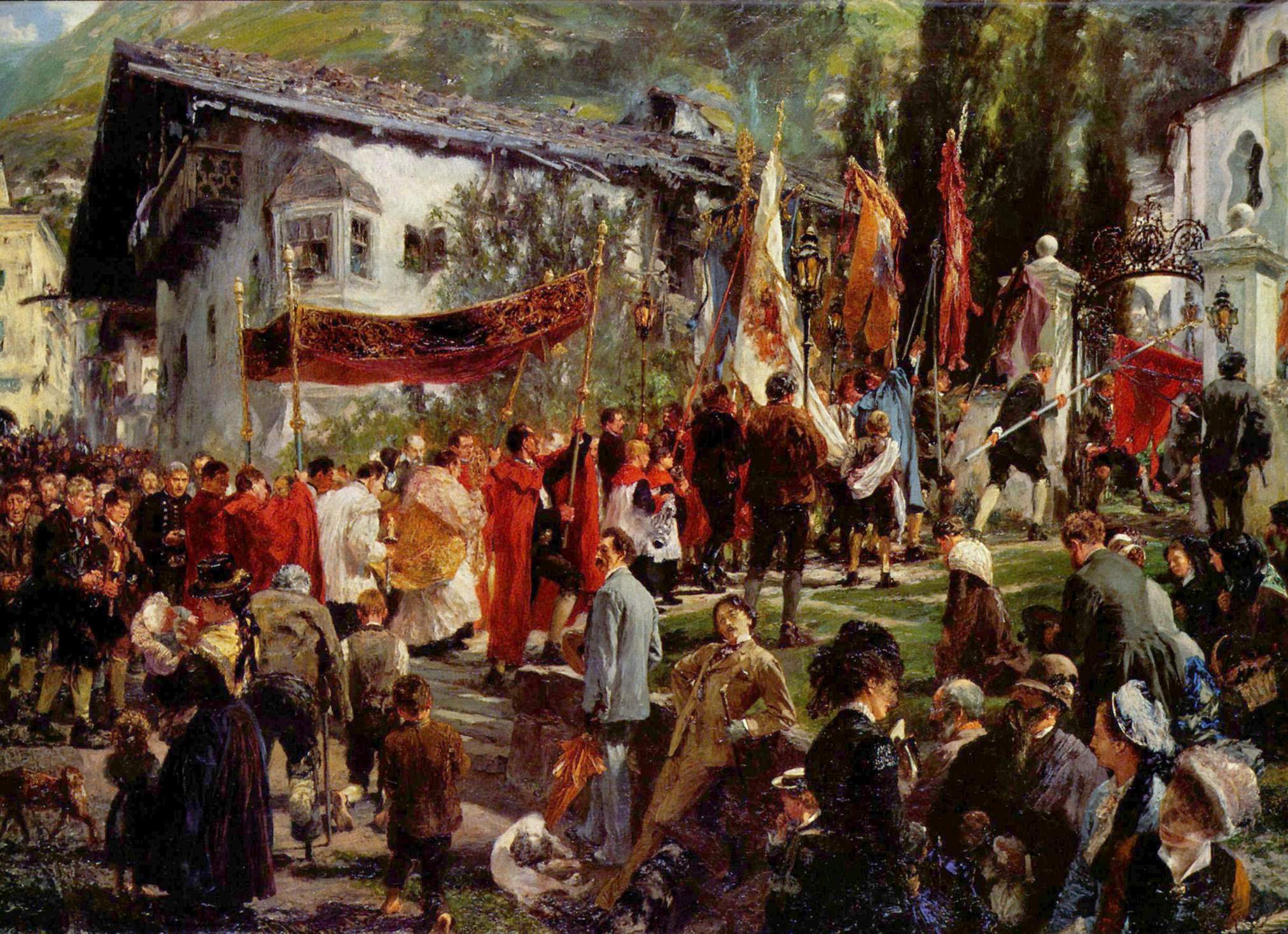 Procession du Corpus Christi à Hofgastein - Adolph von Menzel
