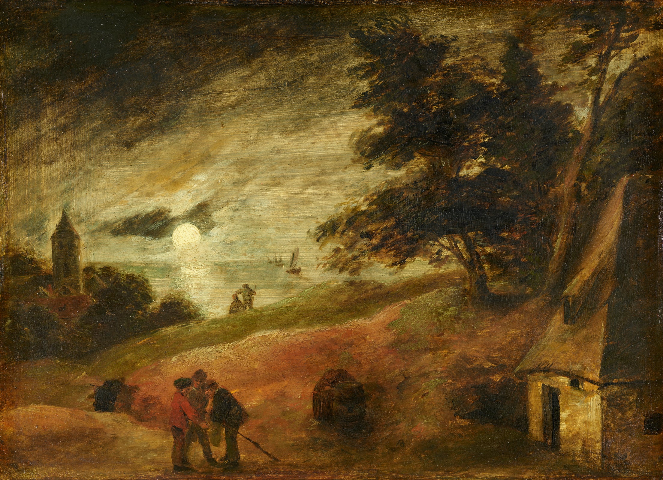 Paysage au clair de lune - Adriaen Brouwer