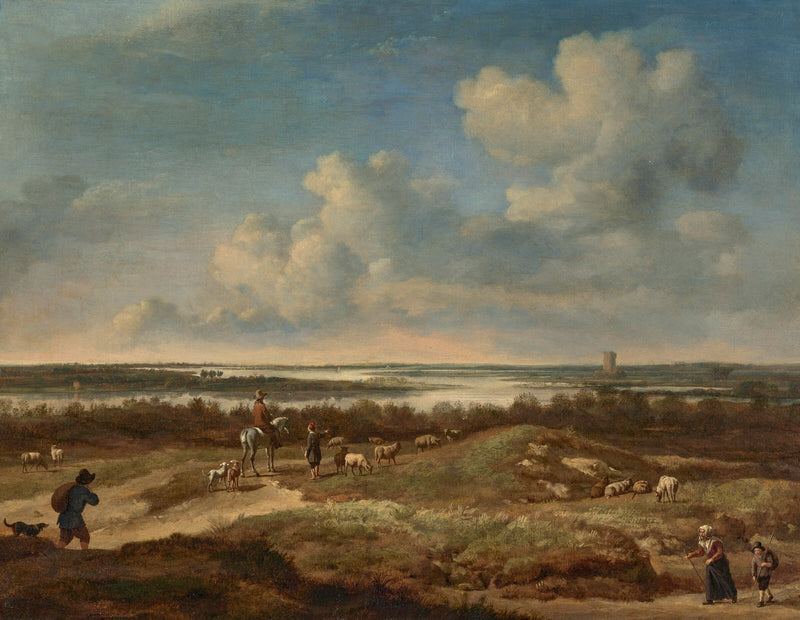 Un paysage de dunes avec des paysans - Adriaen van de Velde