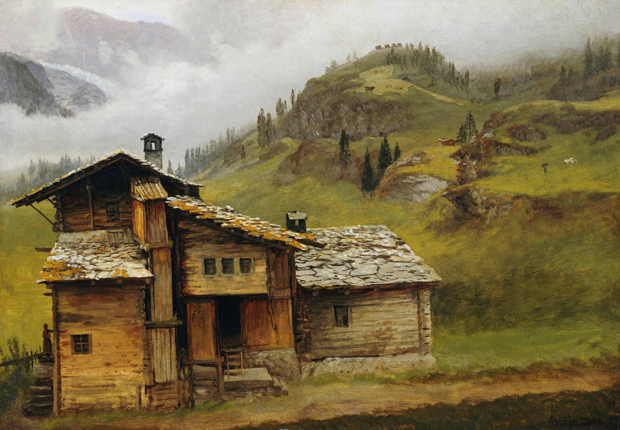 Maison de montagne - Albert Bierstadt