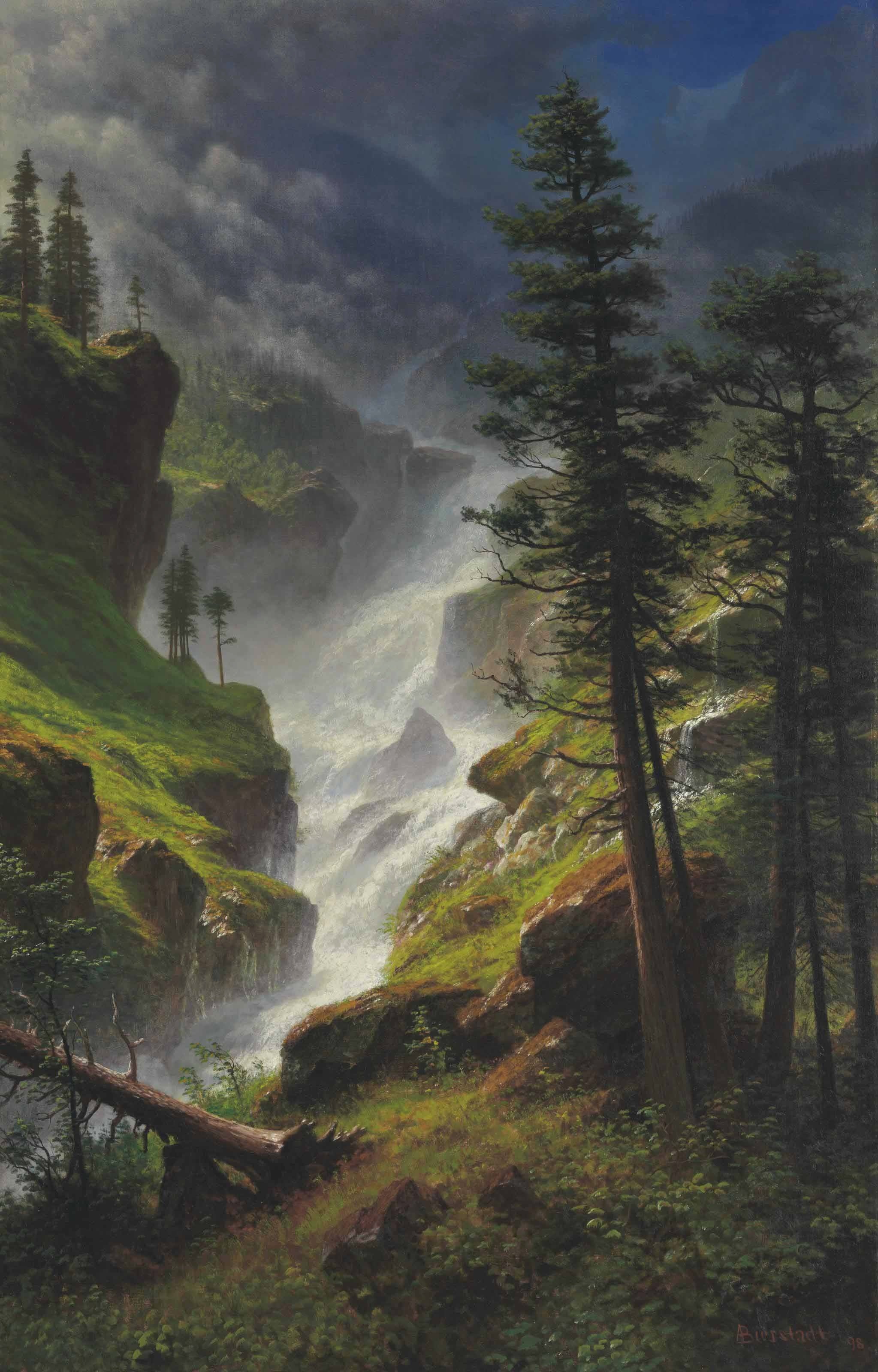 Cascade des montagnes Rocheuses - Albert Bierstadt
