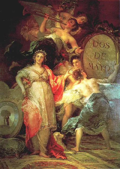 Reproduction du tableau « Allégorie de la ville de Madrid - Francisco de Goya » par Alpha Reproduction en peinture à l’huile