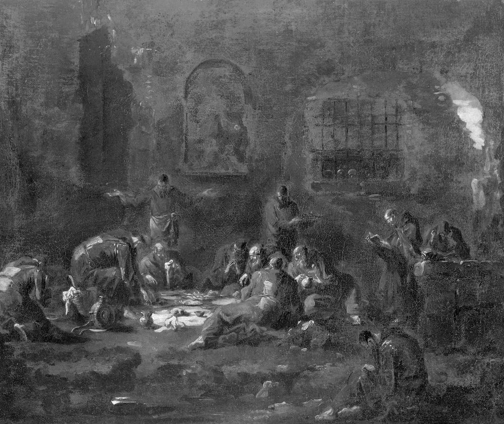 Moines au souper - Alessandro Magnasco image 1 reproduction artisanale de tableau