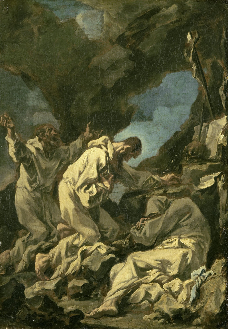 Trois moines camaldules en prière extatique - Alessandro Magnasco