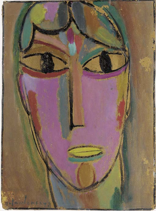 Tête mystique : Tête de femme - bouche jaune - Alexej von Jawlensky