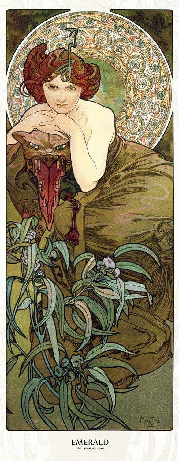 Les Pierres précieuses : l’Émeraude - Alphonse Mucha