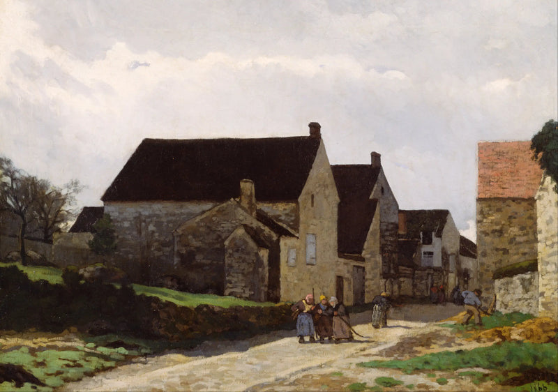 Kvinder på vej til skoven, landskab - Alfred Sisley