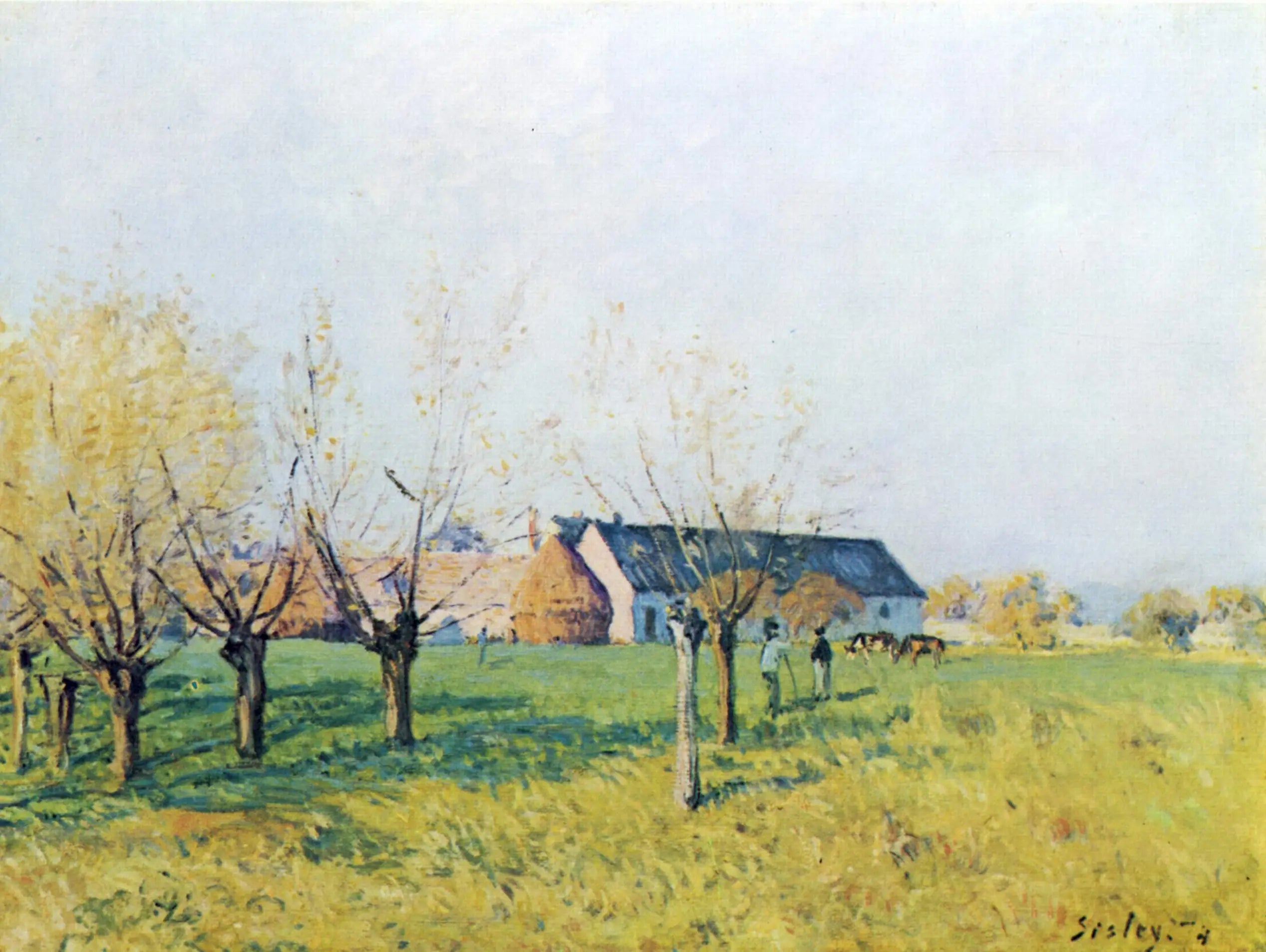 Reproduction du tableau « La Ferme du Trou d'Enfer, matinée d'automne - Alfred Sisley » par Alpha Reproduction en peinture à l’huile