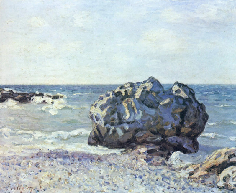 Langland Bugt, Storr's Rock, Morgen - Alfred Sisley