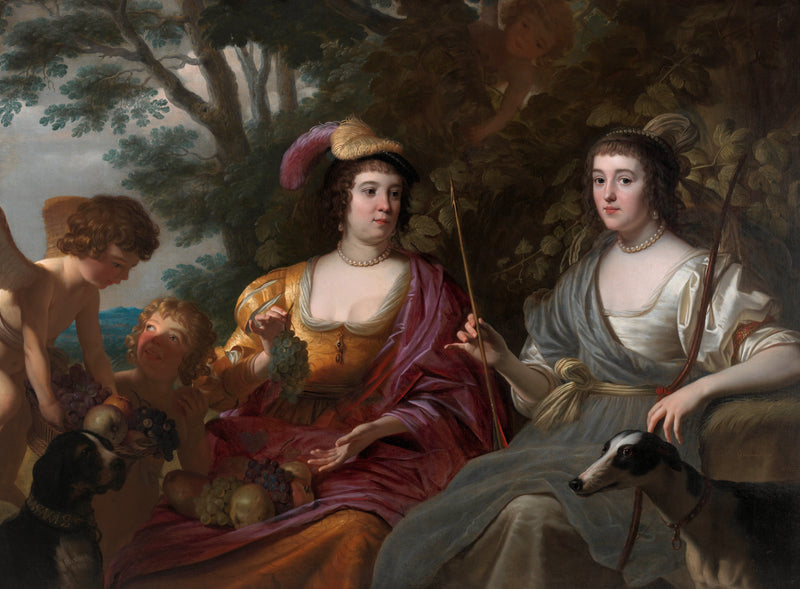 Dobbeltportræt af Amalia van Solms og Charlotte de La Trémoïlle - Gerrit van Honthorst