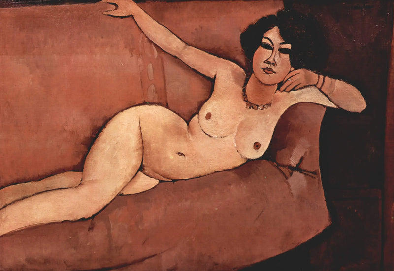 Nu på sofaen - Amedeo Modigliani