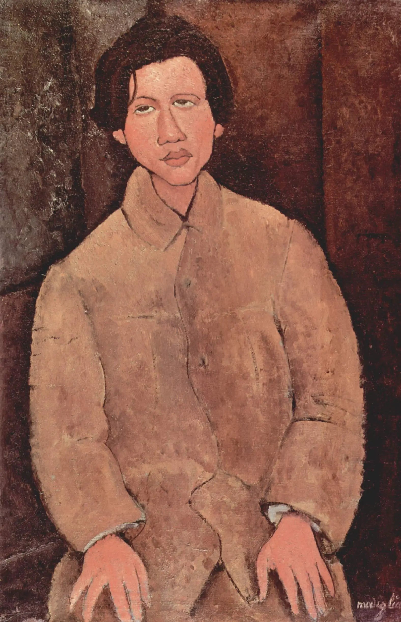Reproduction du tableau « Portrait de Chaïm Soutine - Amedeo Modigliani » par Alpha Reproduction en peinture à l’huile