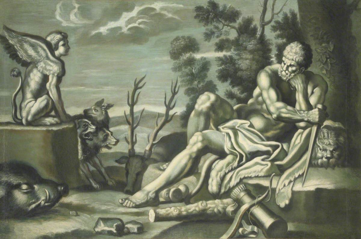 Hercule et le Sphinx - Annibale Carracci - Alpha Reproduction